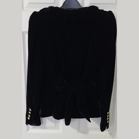 ZARA Ruffled Velvet Blazer - Picture 4 of 7
